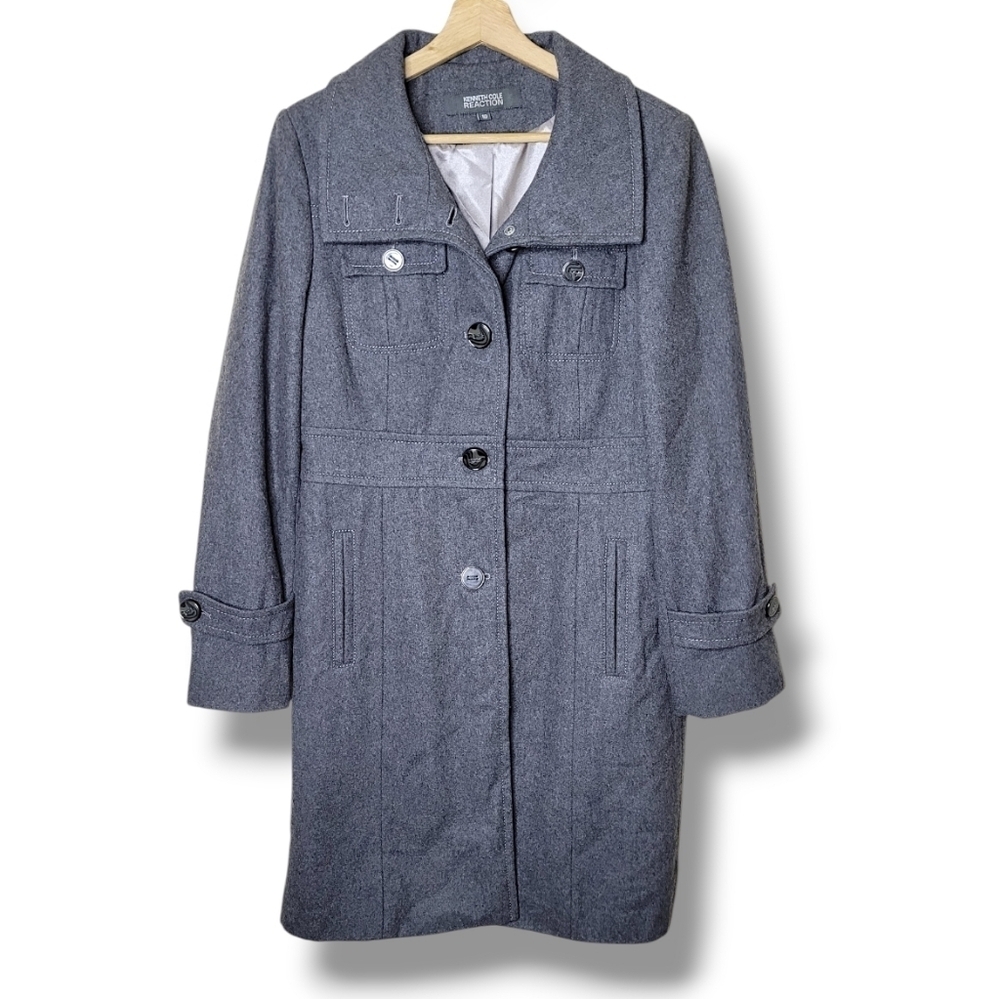 Kenneth Cole Reaction Gray Coat Size 10
